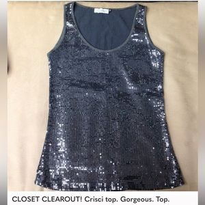 Crisci Sequin Tank Top XS